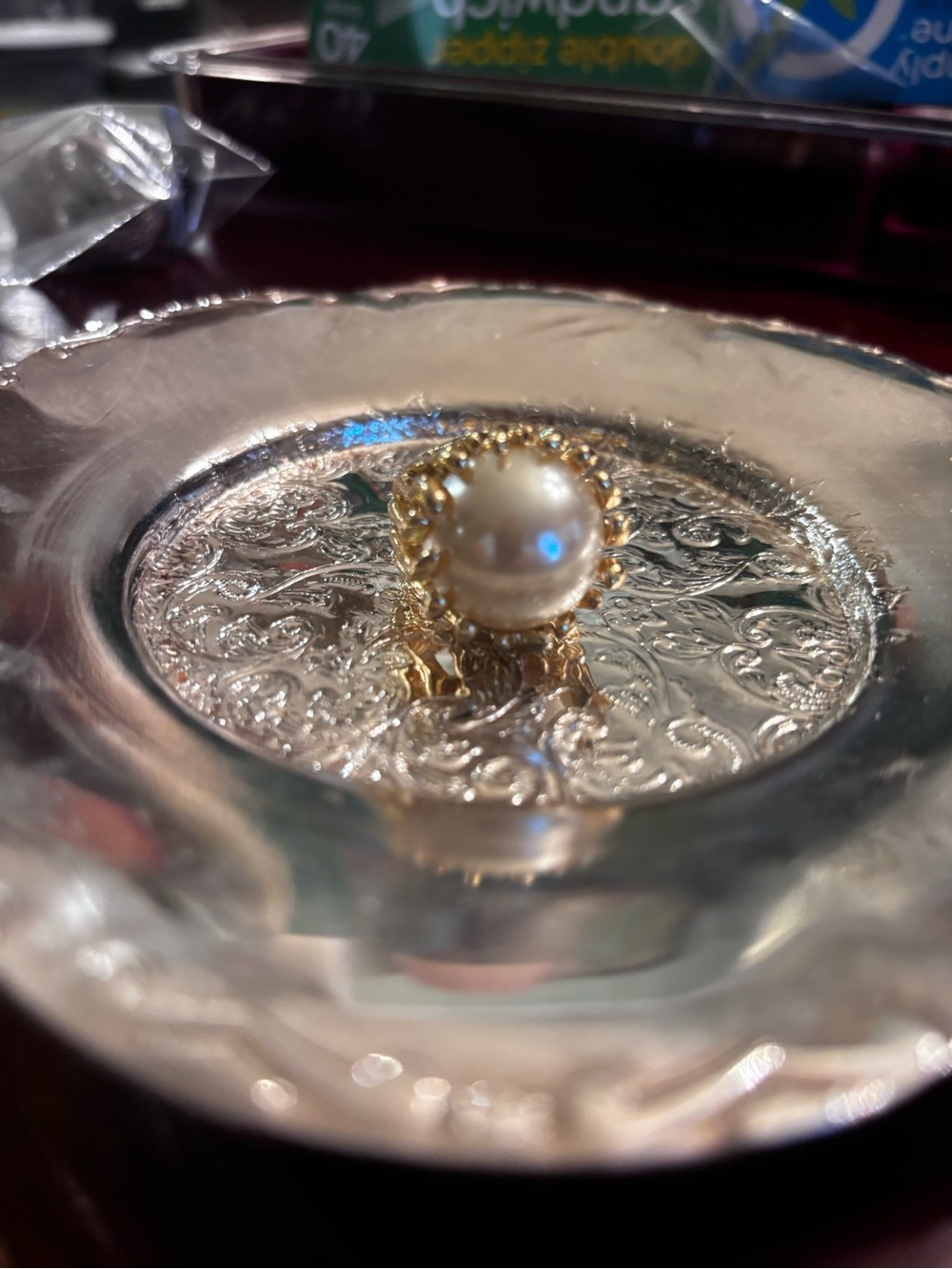 Gold Pearl Cocktail Ring - Luxe Pearl Accent